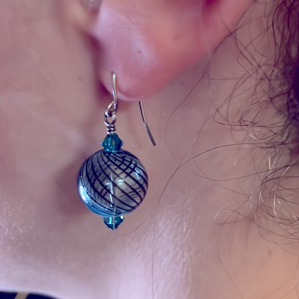 Glass globe earrings